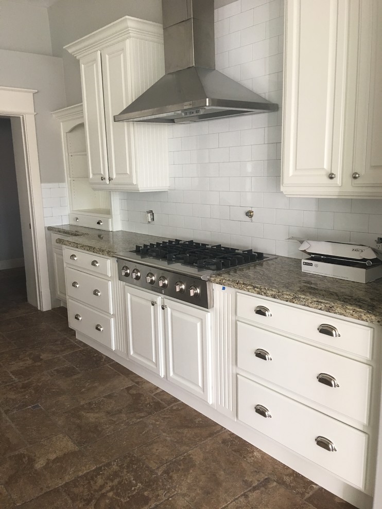 White subway tile with white dove