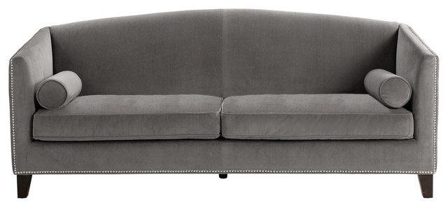 Portico Gray Fabric Sofa Transitional Upholstery By Portico Gray Fabric Sofa