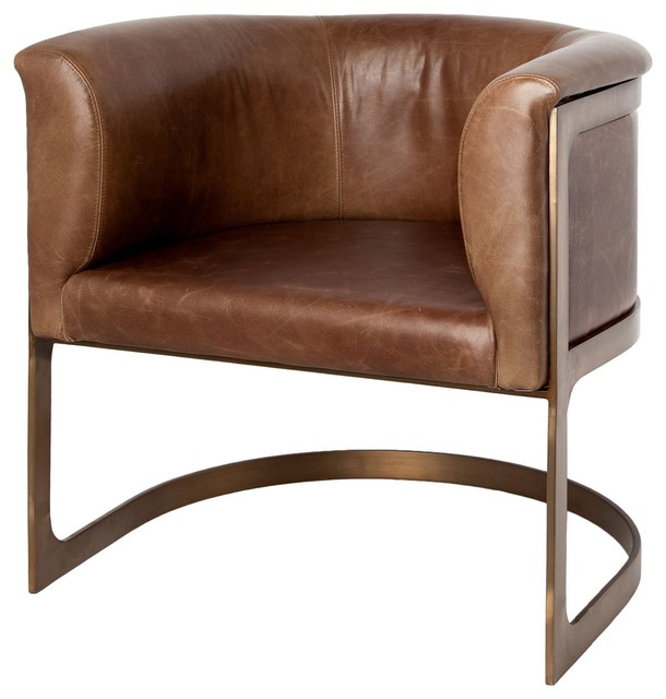 leather barrel chair vintage