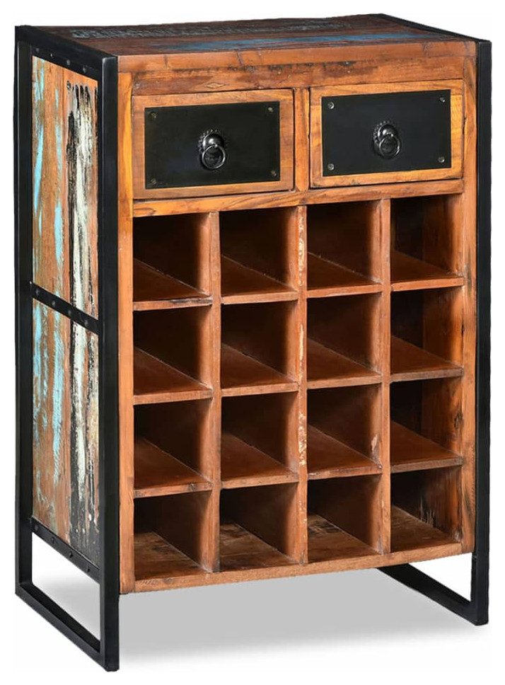 vidaXL Wine Cabinet Bottle Holder Floor Wine Cabinet Solid Reclaimed Wood