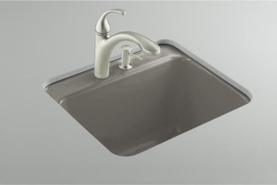 KOHLER K-6663-1U-K4 Glen Falls Undercounter Utility Sink with One-Hole Faucet Dr