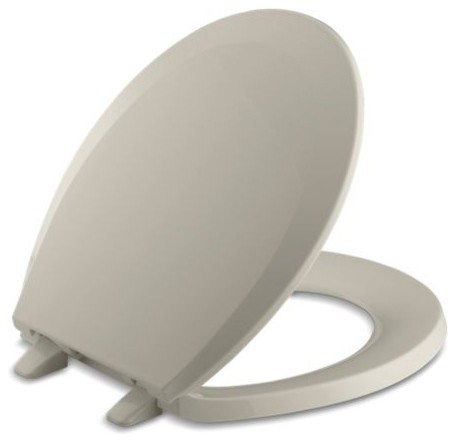 Kohler Lustra with Quick-Release Hinges Round-Front Toilet Seat, Sandbar