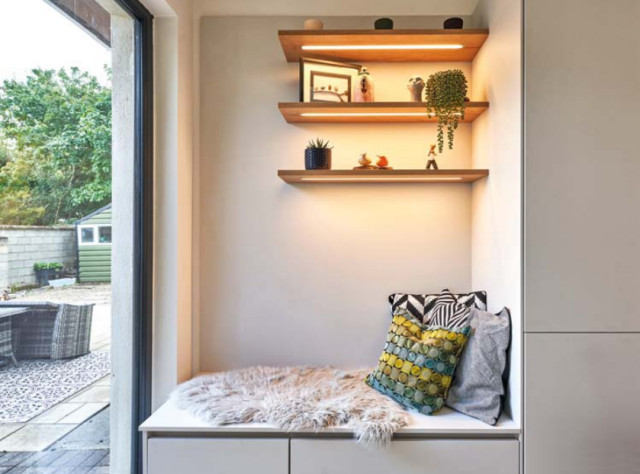 Satin Grey and Stiffkey blue Island eclectic-kitchen