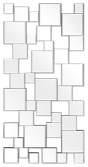 Elegant Wall Mirror With Beveled Squares 0 25 Wall Mirror With Beveled Squares