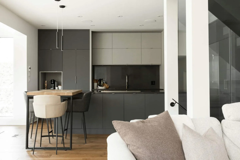 Modern Monochromatic Kitchen Rosemere