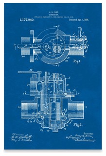 Henry Ford Carburetor Poster Print Mechanic Gift Car Parts Automotive Engineer