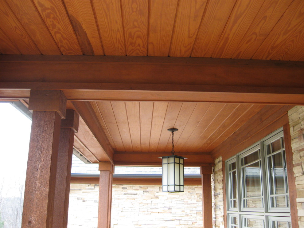 Wood Porch Ceiling Rustic Porch Other by McSpadden Homes Houzz