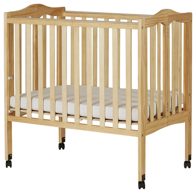 Dream On Me, 2 in 1 Lightweight Folding PorTable Crib, Natural