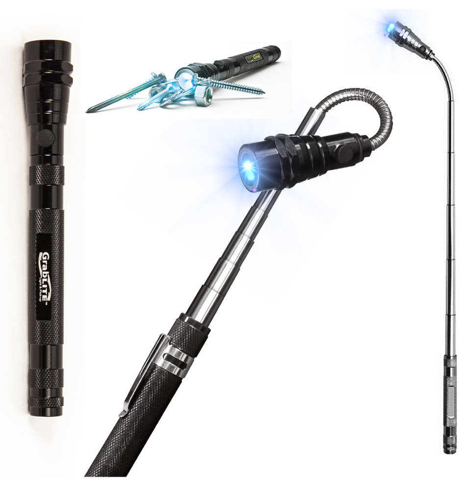 Flexible Flexi Torch Telescopic 3 LED Magnetic Pick Up Tool Light Flashlight UK 