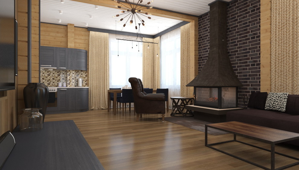 Проект интерьера деревянного дома в Новосибирске