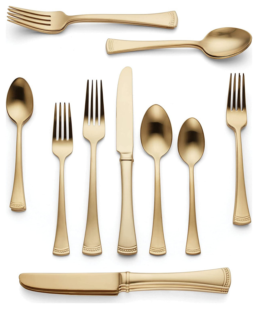 Lenox Portola Gold 20Pc Flatware Set, Service for 4 Contemporary Flatware And Silverware