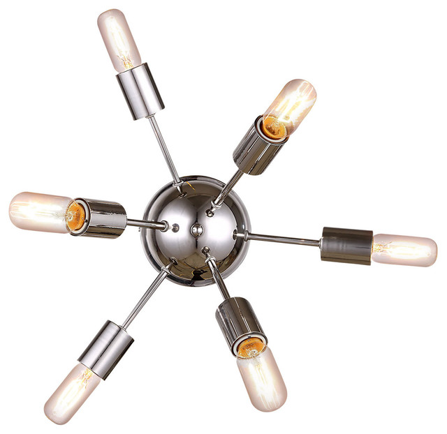 Sputnik 6Light 21" Wall/Flush Mount Midcentury Flushmount Ceiling