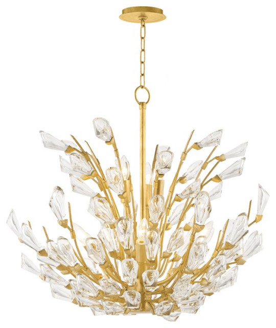Hudson Valley Tulip 9LT Chandelier 7228GL Gold Leaf Contemporary Chandeliers by