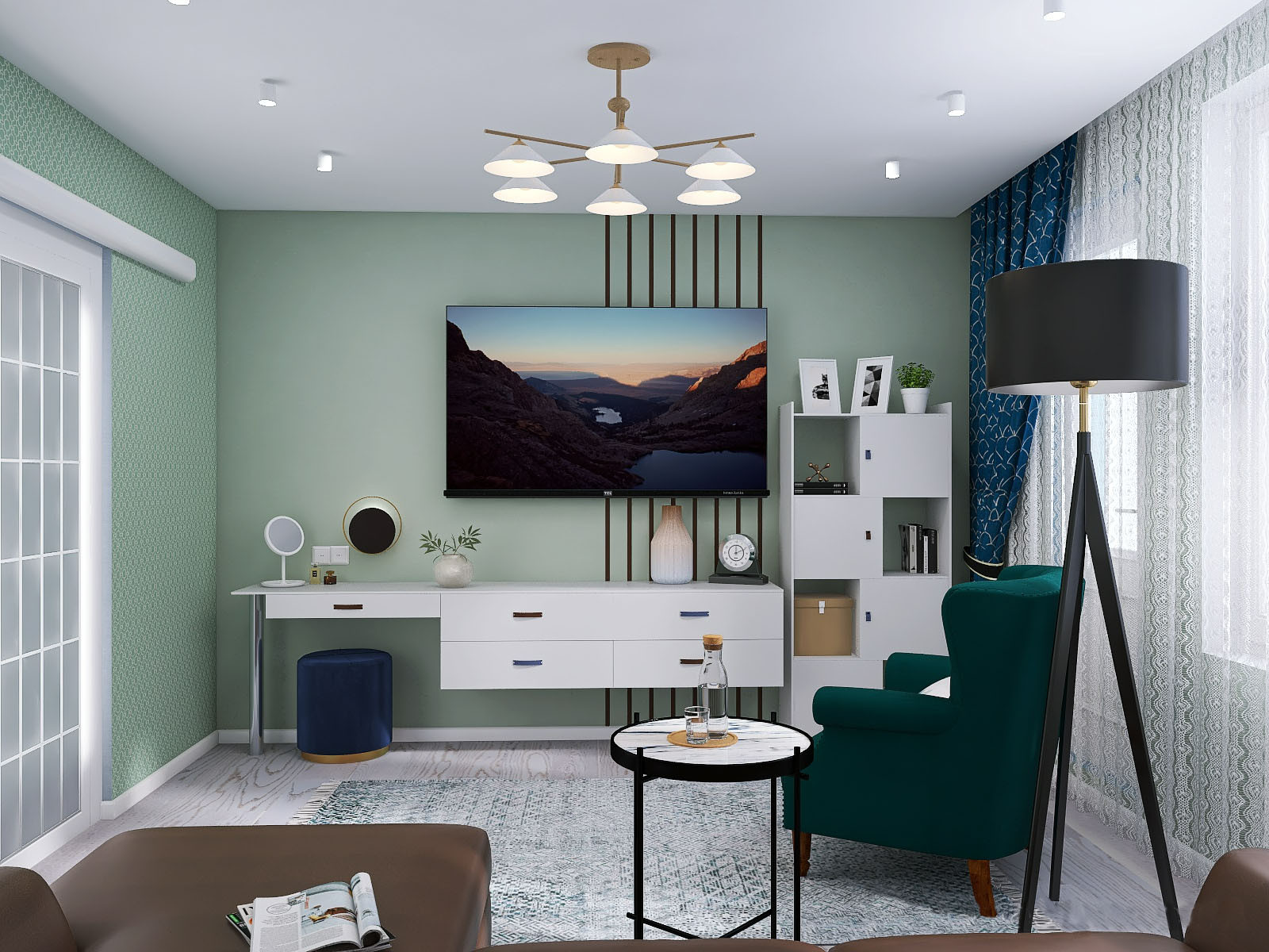 Квартира в старом фонде с балками на потолке