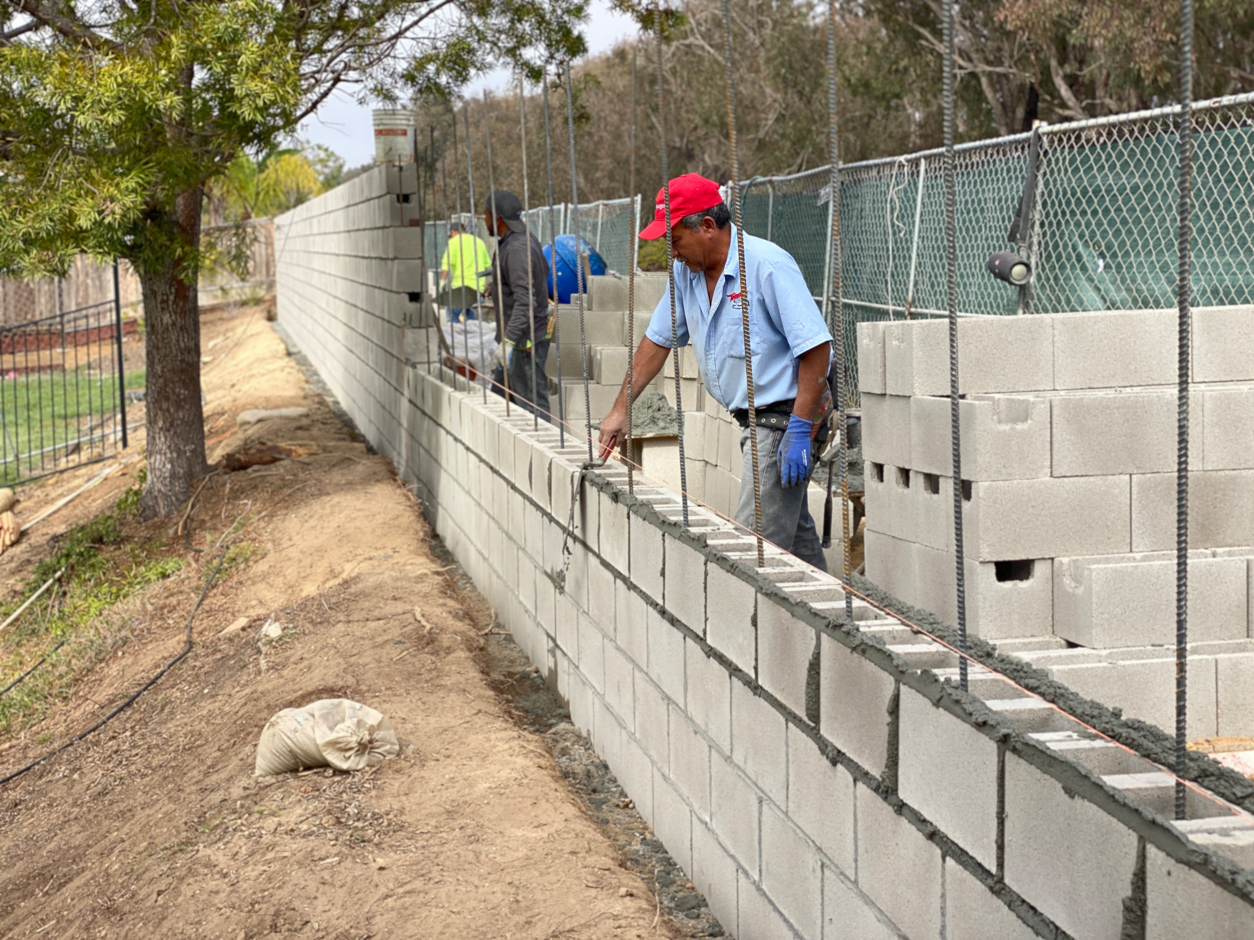 Building a Block Wall in La Jolla