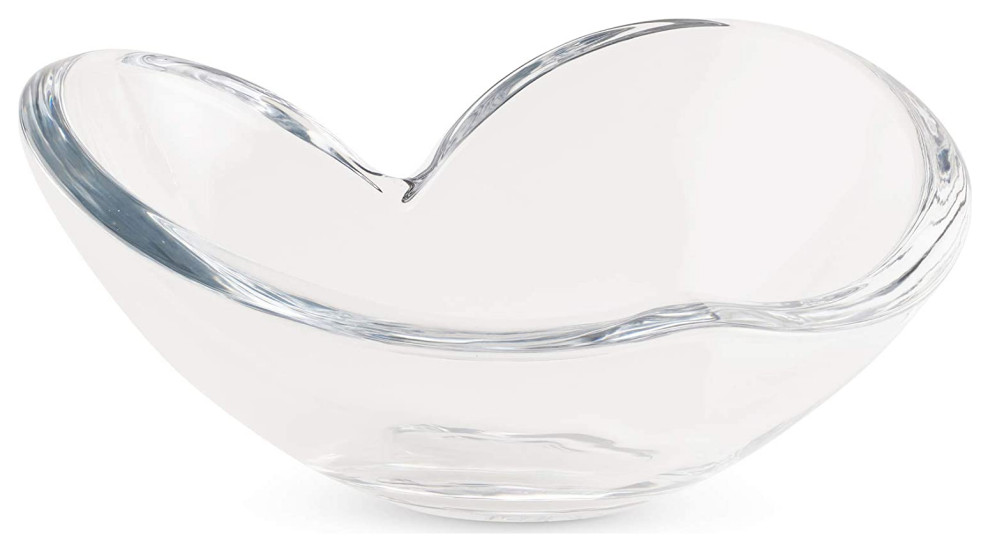 Nambe Large Glass Heart Bowl Contemporary Serving And Salad Bowls