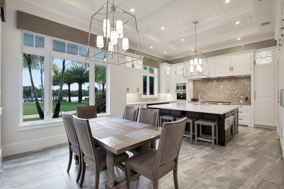 Inspiration for a transitional home design remodel in Miami