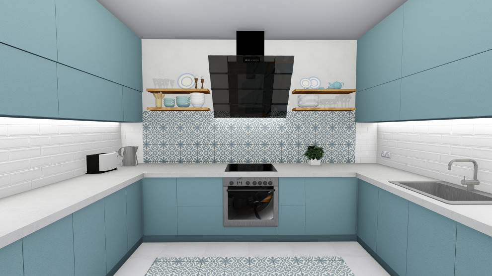 Кухня-столовая в средиземноморском стиле