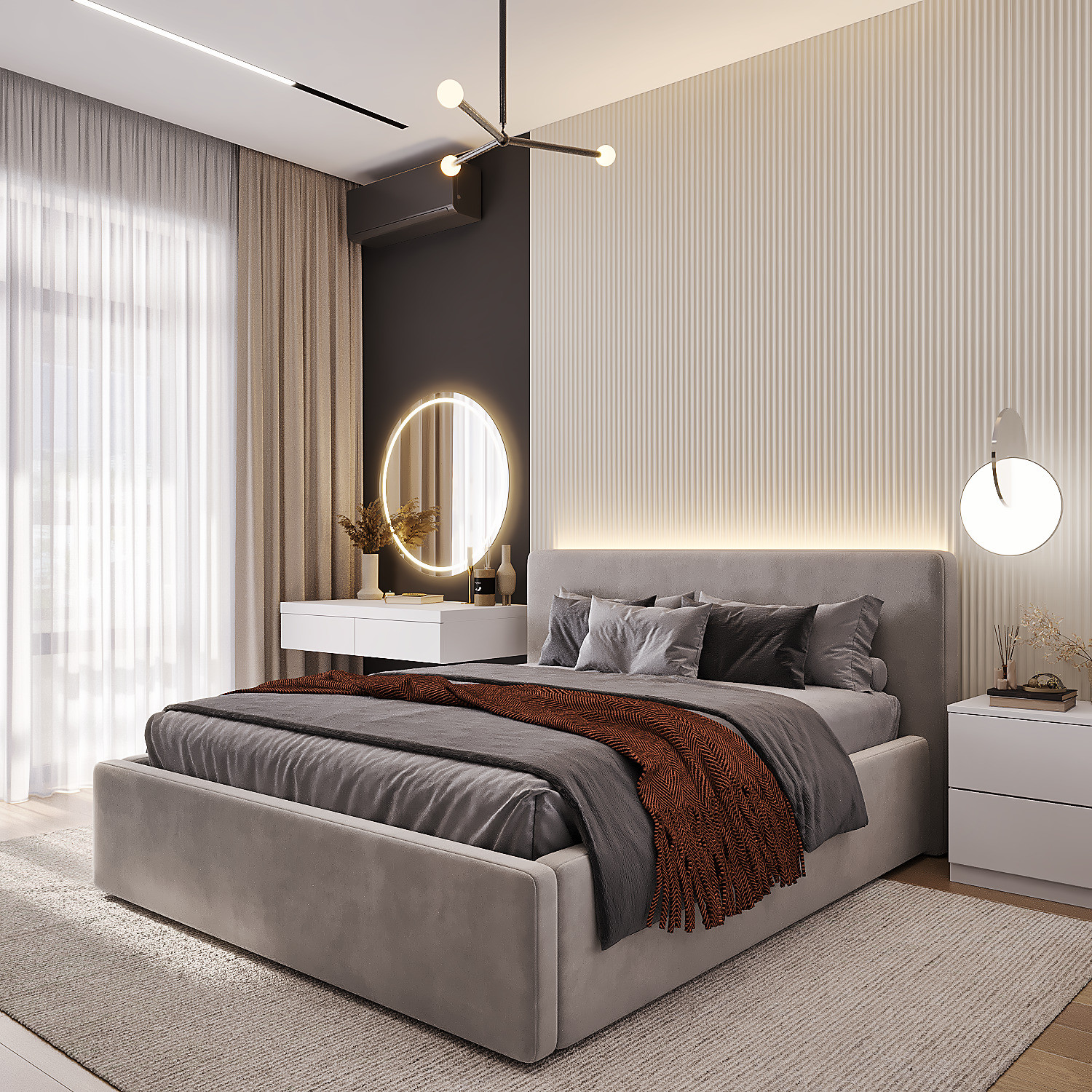 Дизайн проект квартиры площадью 80 кв.м. в г. Ростове-на-Дону /стадия-реализация