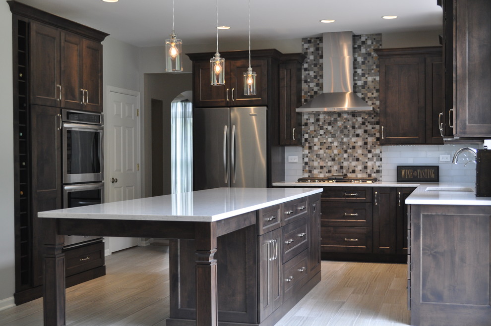 Example of a transitional kitchen design in Chicago