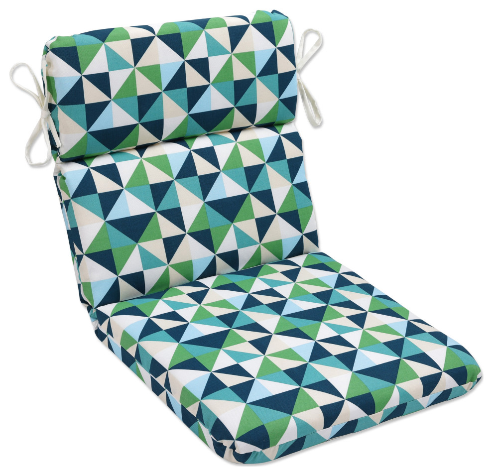 Kaleidoscope Nile Rounded Corners Chair Cushion Contemporary