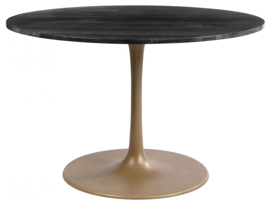 Taj Dining Table Black/Gold Midcentury Dining Tables by First of