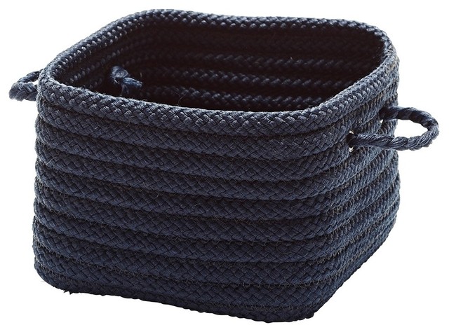 Simply Home Shelf Square Basket, 10"x10"x7", Navy