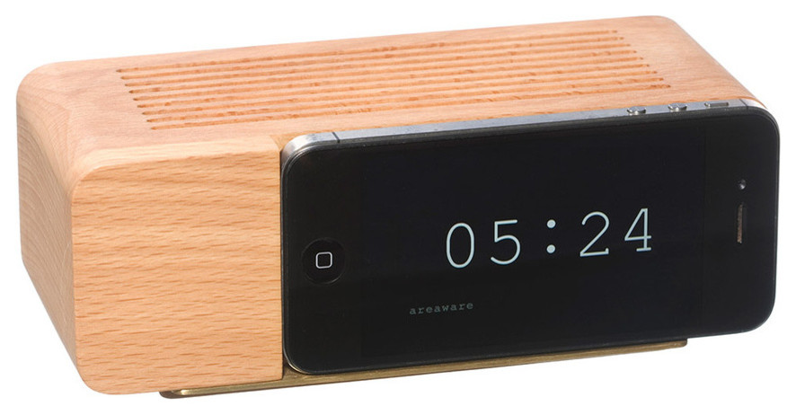 Alarm Dock for iPhone 5, Natural Wood