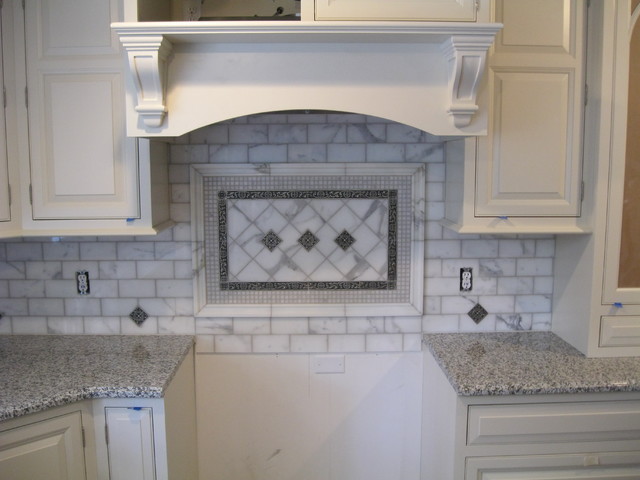 Backsplash Calacatta Marble And Antique Pewter Traditional Backsplash Calacatta Marble And Antique Pewter Traditional