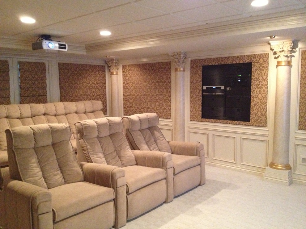 This is an example of a traditional home theatre in Detroit.