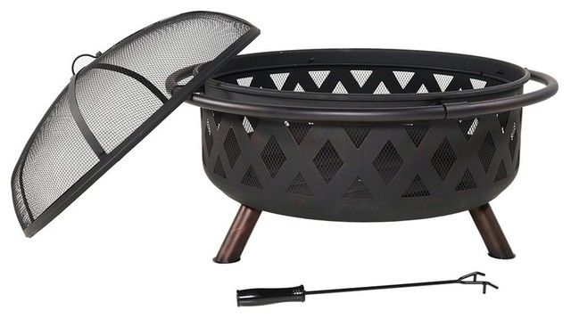 Portable Metallic Fire Pit Transitional Fire Pits By Amt
