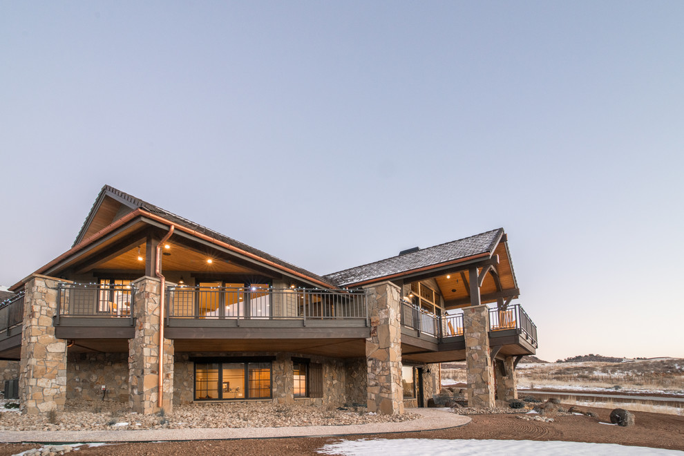 Inspiration for a rustic home design remodel in Denver