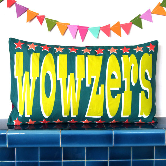 'Wowzers' Cushion Pillow by Cecily Mae Handmade