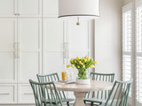 Transitional Dining Room by Delphinium Design