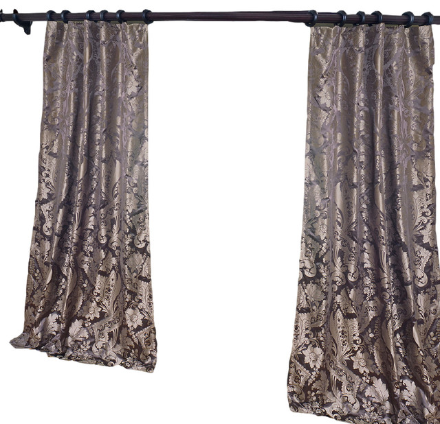 Deca Silk Curtains, Slate, 84x52