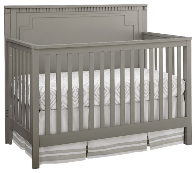 Westwood Design Emery Modern Wood Convertible Crib Panel in Gray Finish Transitional Cribs