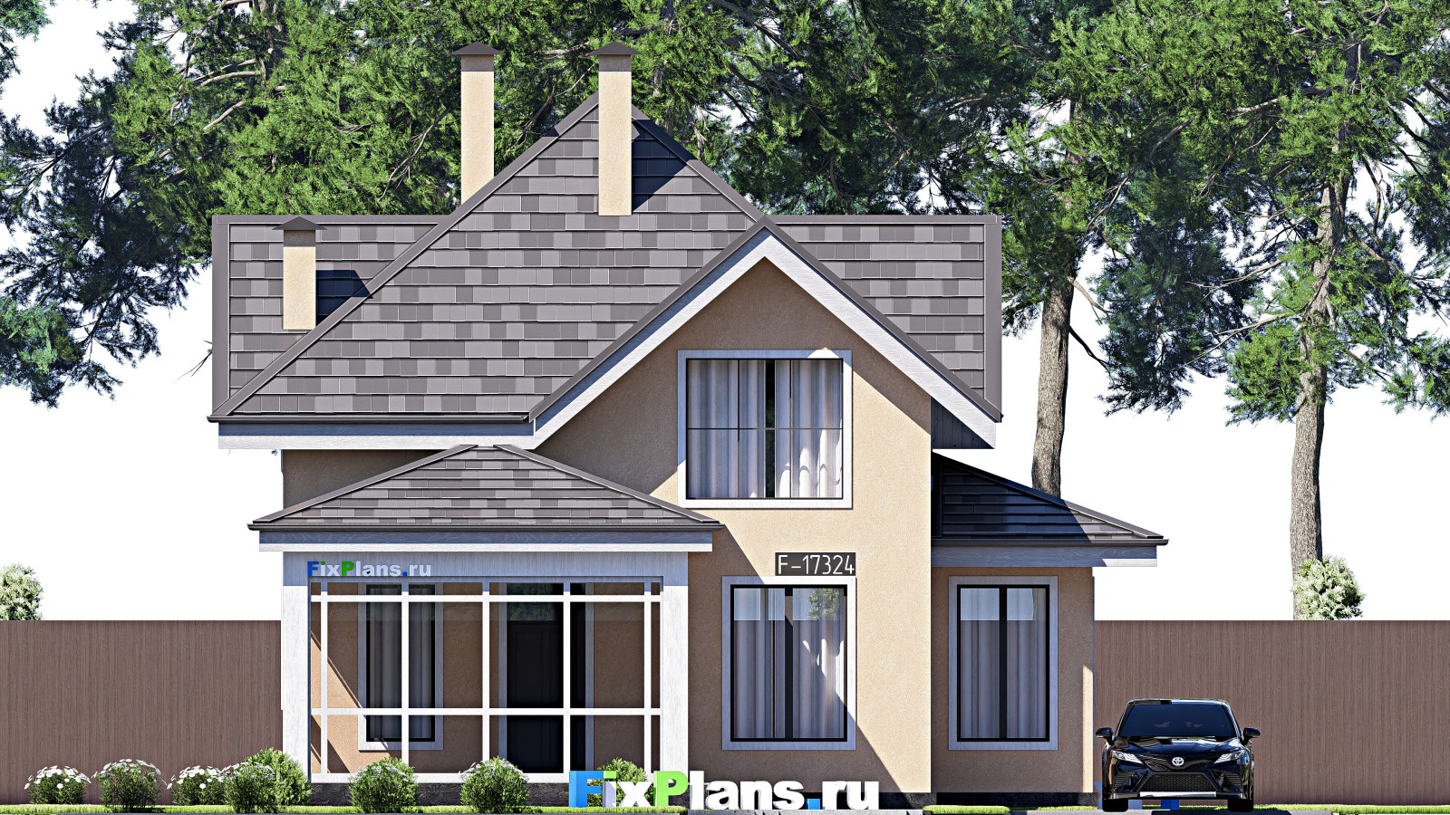 Проект дома с мансардой 13х10 м S138м2 F-17324