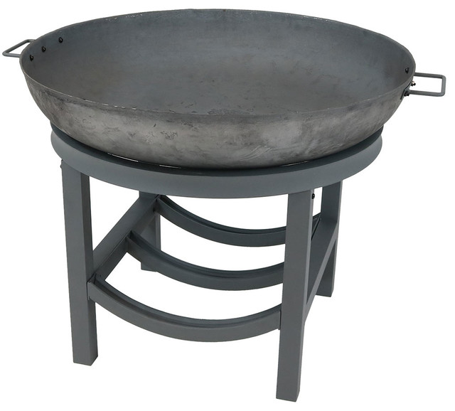 Sunnydaze Outdoor Cast Iron Fire Pit Bowl With Built In Log Rack