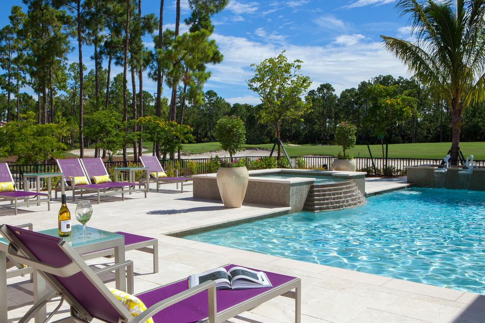 Design ideas for a tropical rectangular pool in Miami.