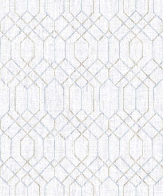 Lyla Grey Trellis Wallpaper Contemporary Wallpaper by Brewster