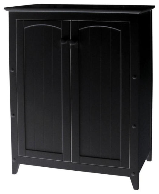 Black Double Door Transitional Storage by Homesquare