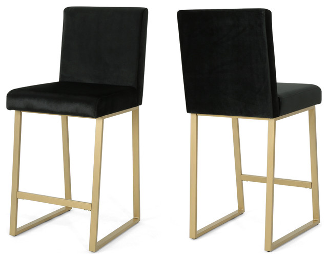 Lexi Modern Velvet Barstools Set Of 2 Contemporary Bar Stools Lexi Modern Velvet Barstools Set Of 2 Contemporary Bar Stools And Counter By Gdfstudio