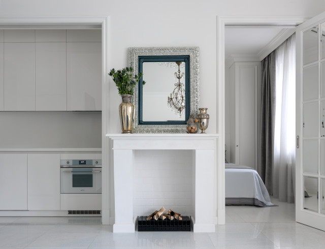 White Studio Apartment eklektisk-vardagsrum