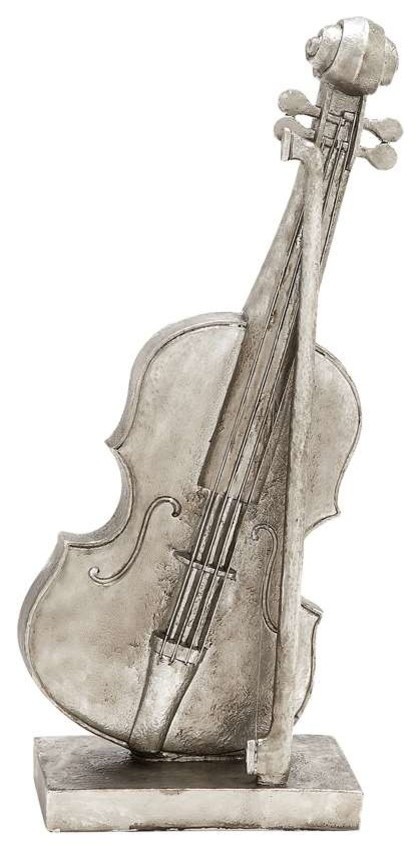 Attractive Silvery Shiny Violin Decor