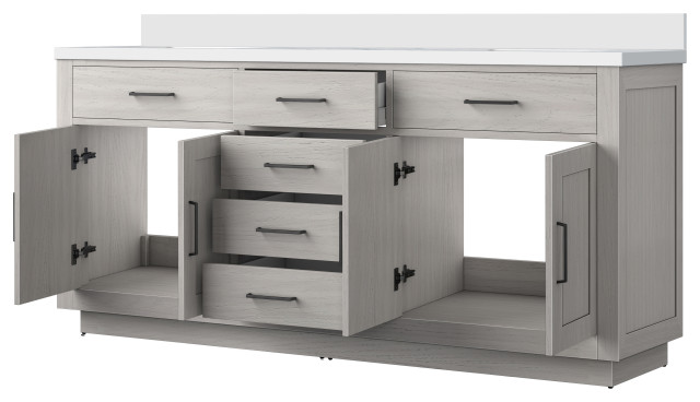 Lexora Abbey Bath Vanity, 72" Double Sink - Transitional - Bathroom ...