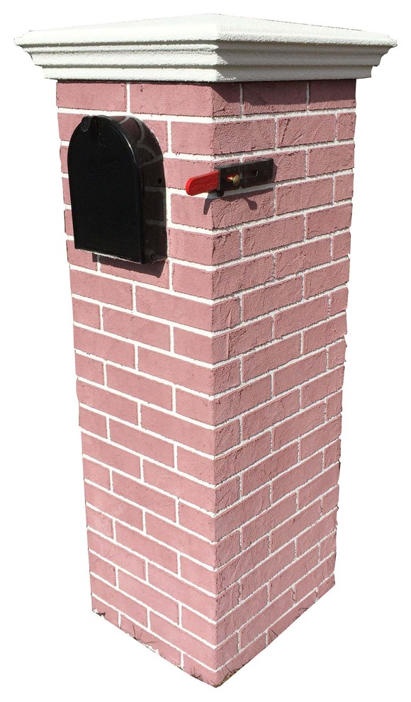 The Piedmont Faux Stucco Column Mailbox System Traditional Mailboxes By Mid Atlantic Mailbox Inc