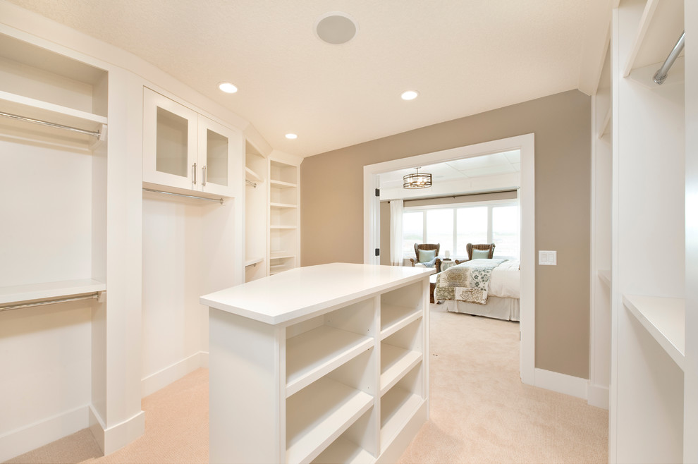 This is an example of a transitional storage and wardrobe in Calgary.