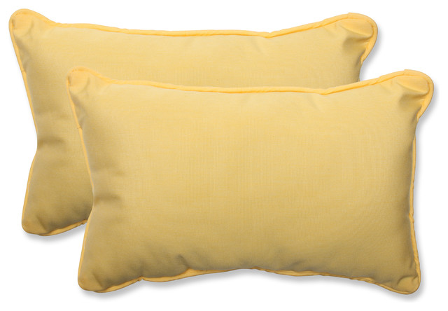 Fortress Canvas Rectangular Throw Pillow (Set of 2), Yellow