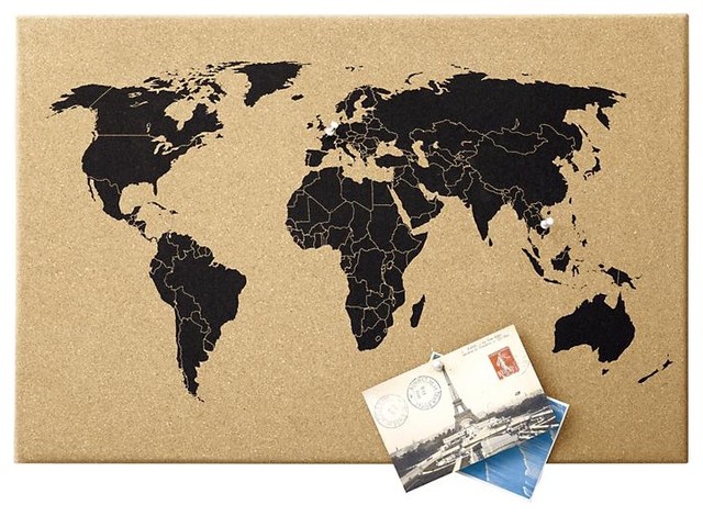 Map Of The World Cork World Map Corkboard contemporary-bulletin-boards-and-chalkboards