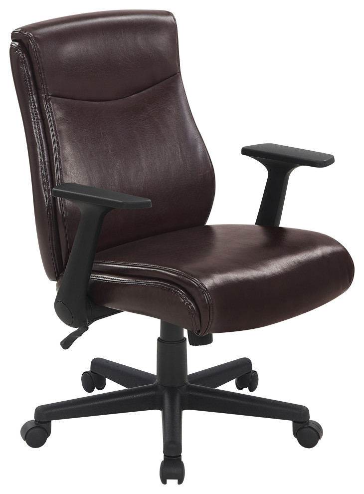 MidBack Managers Office Chair With Flip Up Arms Transitional